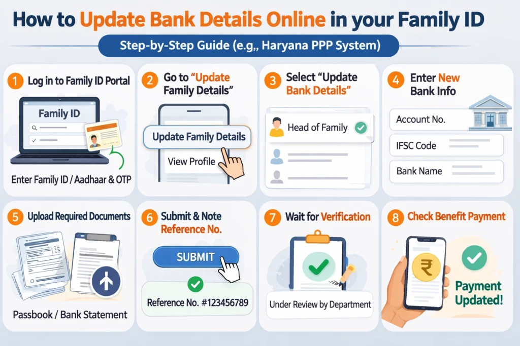 How to Update Bank Details Online in your Family ID — step by step