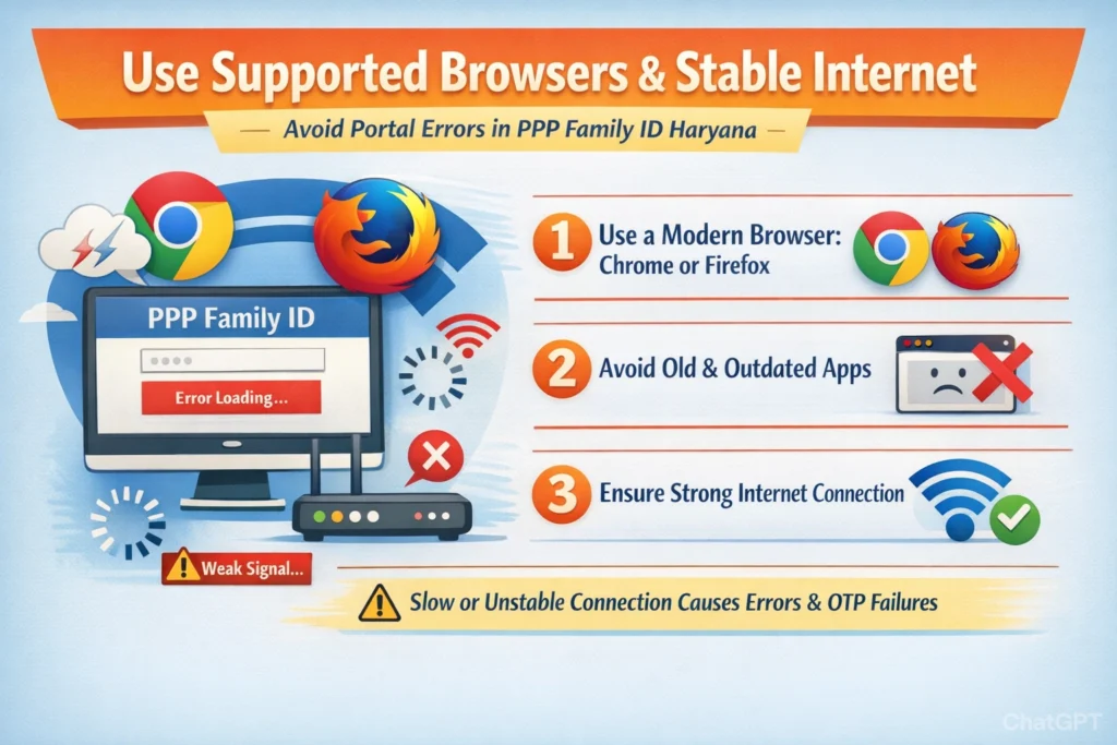Use Supported Browsers and Stable Internet